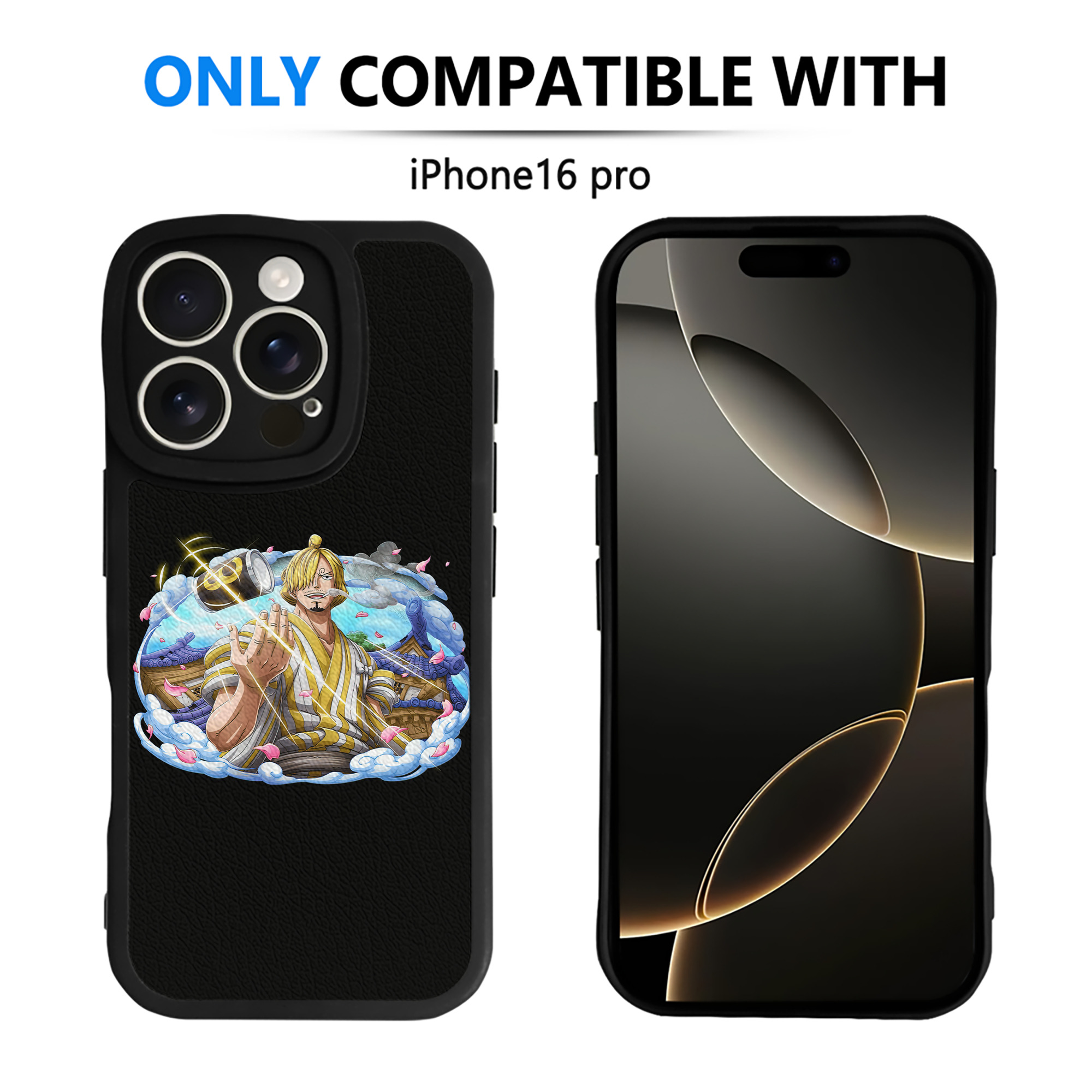 （画像用） ワンピース サンジ ONE PIECE Sanji 【iPhone 16シリーズ対応】シリコンスマホケース（レザー調） 材質：シリコン